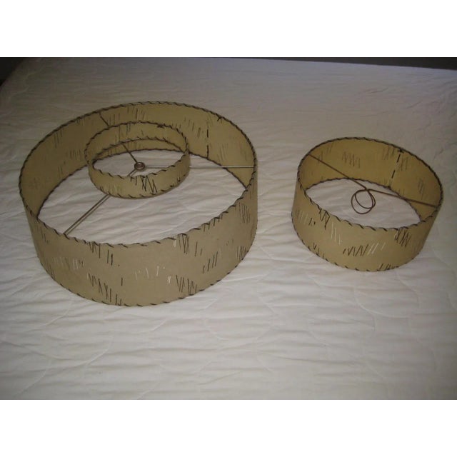 Mid Century Black and Brass Metal Two Shade Table Lamp For Sale - Image 4 of 12