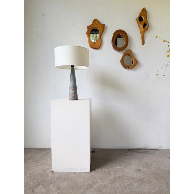 Ceramic Blue Ceramic Table Lamp, 1950s For Sale - Image 7 of 18