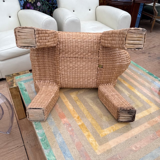 Vintage Rattan Coyote Bench by Mario Lopez Torres For Sale - Image 10 of 12