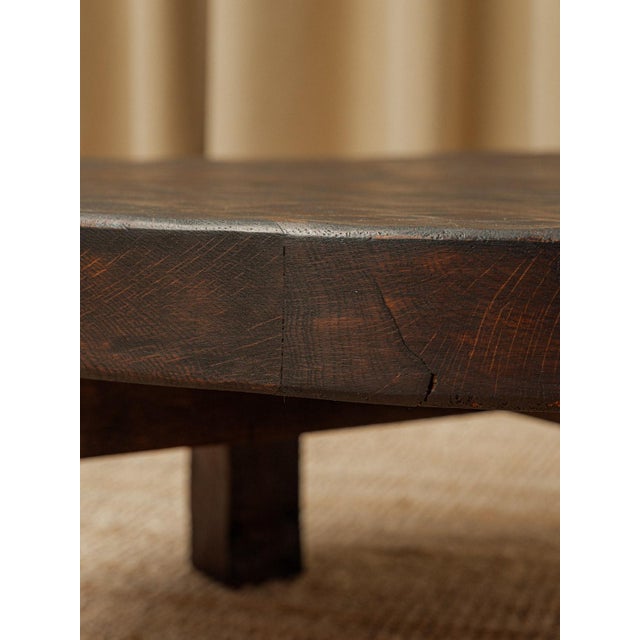 Wood Hand-Hammered Wood Coffee Table, 1970s For Sale - Image 7 of 8