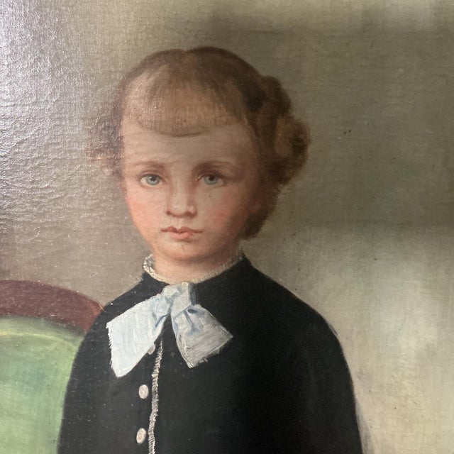 W. Halm, Young Girl, 1890, Oil Painting on Canvas For Sale - Image 6 of 8