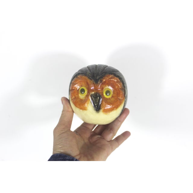 Hand Carved Italian Alabaster Owl Mid Century For Sale - Image 9 of 10