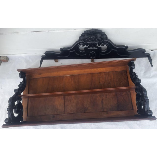 19th Century Neo-Renaissance Monumental Shelf for Hanging in Walnut For Sale - Image 3 of 18