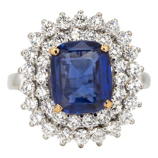 Late 20th Century Royal Blue Sapphire Ring, Size 5 For Sale