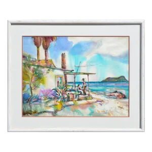 House at the Beach, Baja California Figurative Landscape by David Stephens