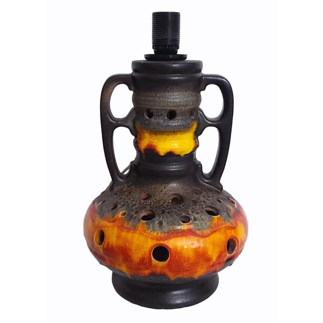 West German Fat Lava Pottery Floor Lamp Base by Richard Essig, 1970s For Sale - Image 6 of 6