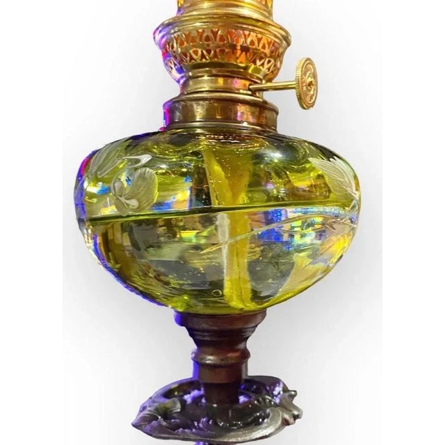 Antique French Art Nouveau Figural Oil Lamp For Sale - Image 10 of 12