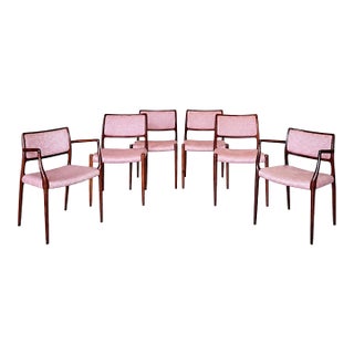 Mid-20th Century Danish Modern Dining Chairs in African Rosewood by Niels Møller - Set of 6 For Sale