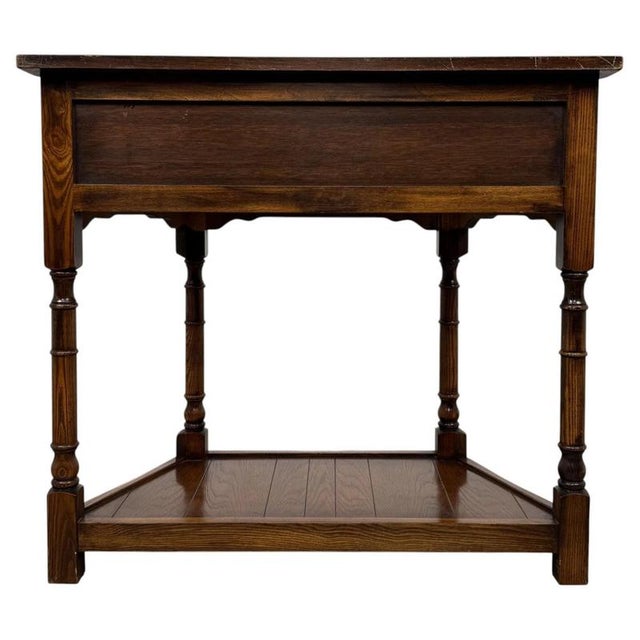 Antique English Oak Side Table, 1900s For Sale - Image 6 of 11