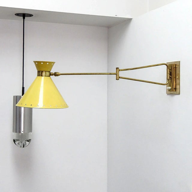 Swing Arm Wall Light by Rene Mathieu for Lunel, 1950 | Chairish