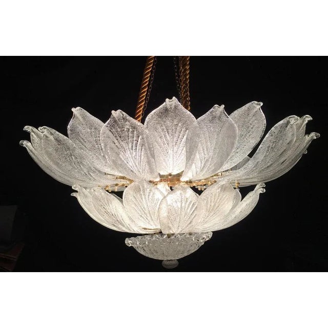 Italian Murano Glass Leave Flush Mount Chandelier For Sale - Image 11 of 18