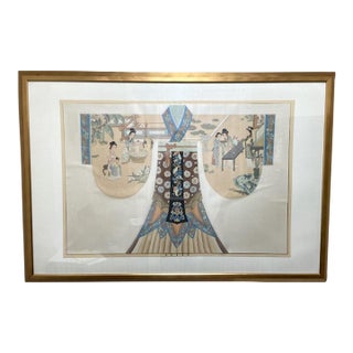 Original Watercolor and Ink of Chinese Family by Fa Kuan For Sale