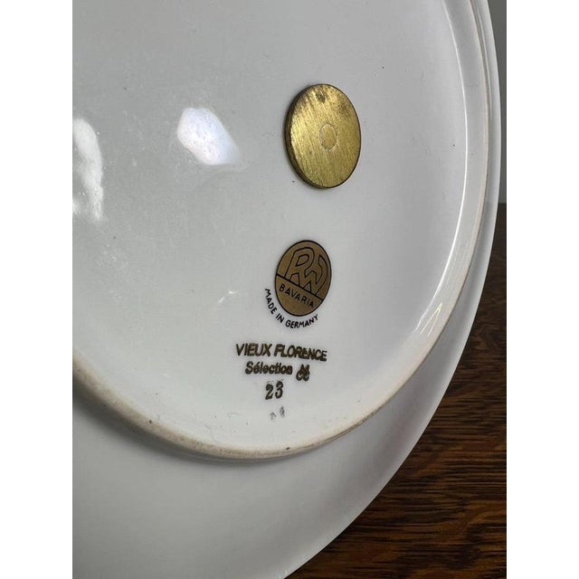 Vintage Style German Cake Stand in Porcelain and Brass For Sale - Image 12 of 14