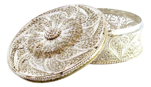 Filigree Silver Box with Reliefs and Cutouts