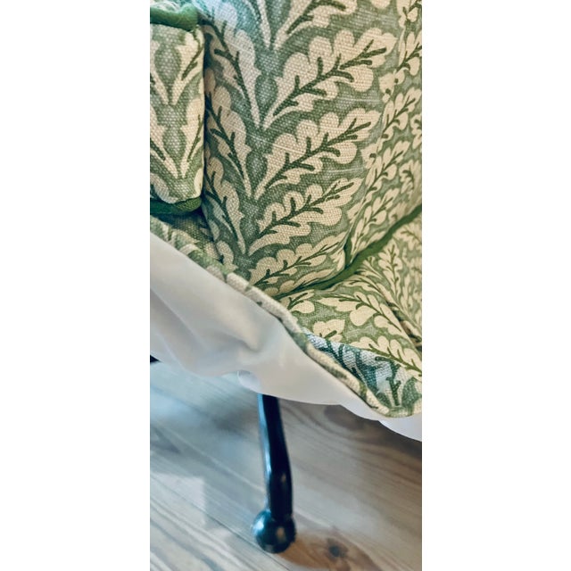 Custom Upholstered Skirted Wingback Desk Chair For Sale In Houston - Image 6 of 12