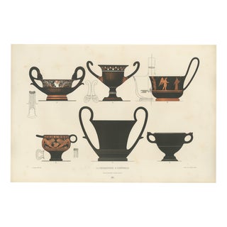 Albert Genick, Greek Drinking Vessels & Cups, 1883, Lithograph For Sale