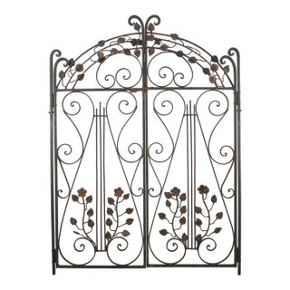 Vintage Entryway Wrought Iron Double Garden Gates For Sale