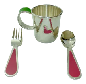 Kate Spade New York Pippin Park by Lenox Silver Plate Baby Girl Feeding Set - 3 Pieces