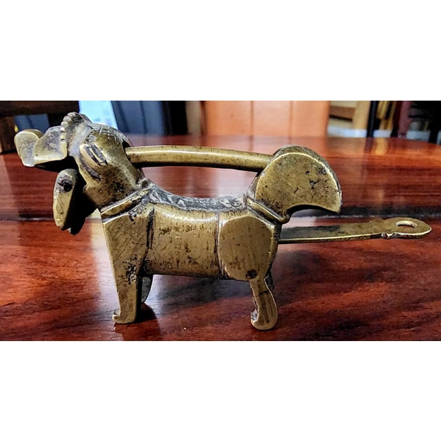 Metal Very Rare Antique Early 19th Century Chinese Brass Foo Dog Lock & Key. For Sale - Image 7 of 10