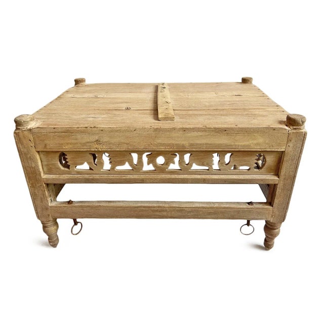 Wood Antique Carved Wood Jhula Box For Sale - Image 7 of 9