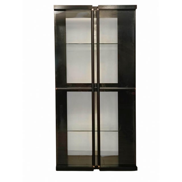 Vintage Black Laquered Wood Display Cabinet by Carlo Scarpa for Bernini, 1970s For Sale - Image 10 of 10