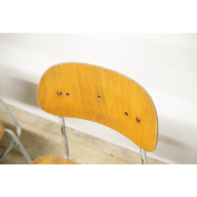 Vintage Industrial School Chairs, 1970s, Set of 6 For Sale - Image 6 of 14