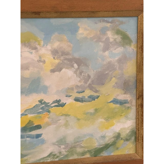 Wood Large Framed Original Abstract Oil Painting of Sky - Unsigned For Sale - Image 7 of 10