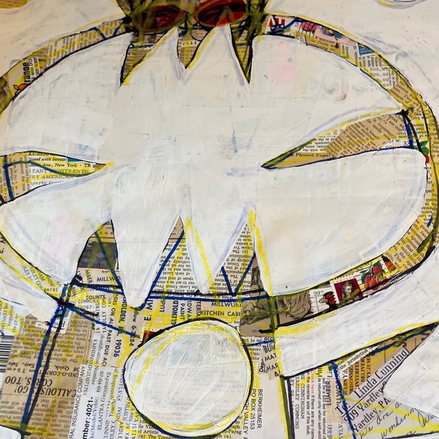 Abstract 1980’s Original Wayne Cunningham Abstract Painting/Collage For Sale - Image 3 of 4