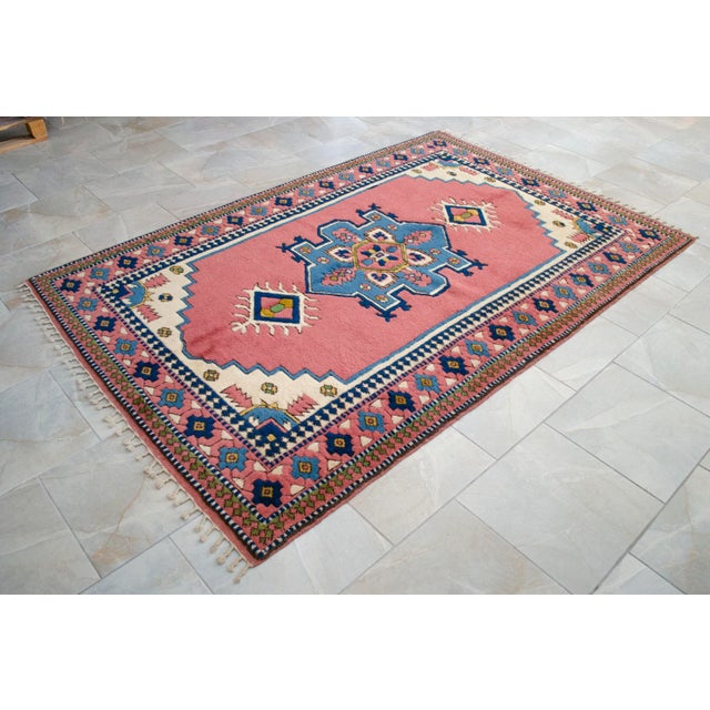 Vintage Turkish Rug Hand Knotted Wool Area Rug - 5'3" X 7'9" For Sale - Image 15 of 17