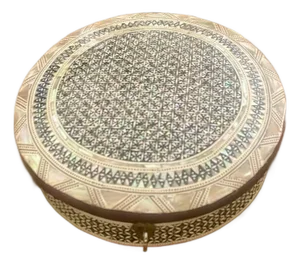 Mid 20th Century Inlaid Mother of Pearl Round Box