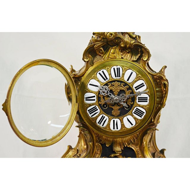 Gold Louis XV Style Fireplace Trim in Gilded Bronze, Set of 3 For Sale - Image 8 of 18