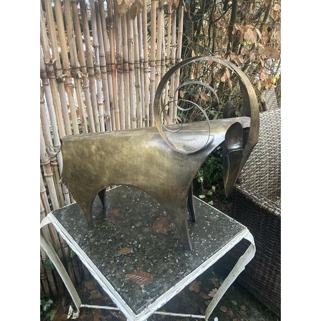 Large Handmade Ram Sculpture in Brass, 1970s For Sale - Image 10 of 18
