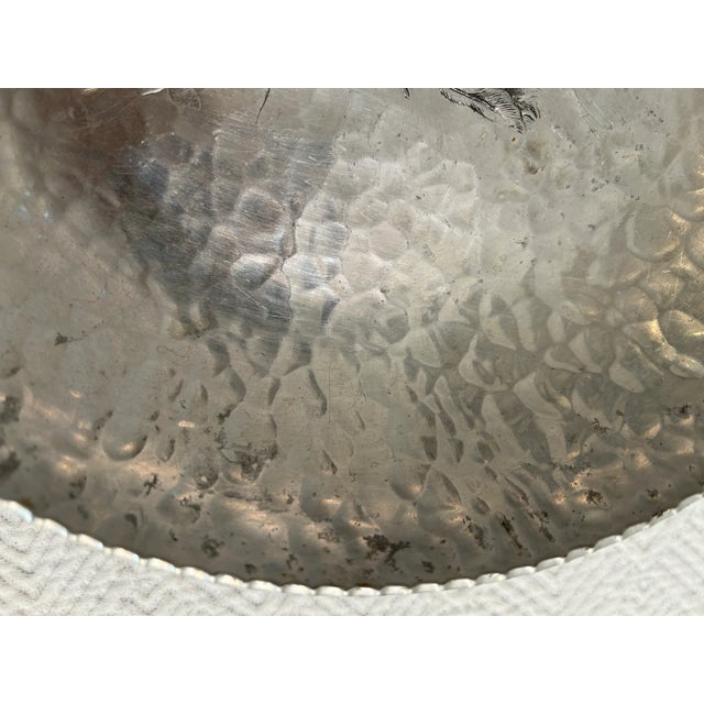Mid-Century Modern 1950’s Rodney Kent Hammered Aluminum Tulip Bowl For Sale - Image 3 of 7