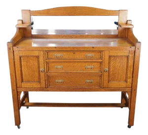 Antique Come-Packt Quartersawn Oak Mission Buffet Sideboard Server W Mirror