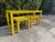 Mid-Century Modern Vintage Organic Modern Wrapped Rattan Console Table With Two Matching Stools For Sale - Image 3 of 11