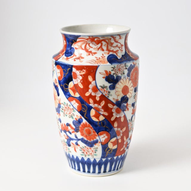 Blue Japanese Imari Porcelain Vase, 1890s For Sale - Image 8 of 9