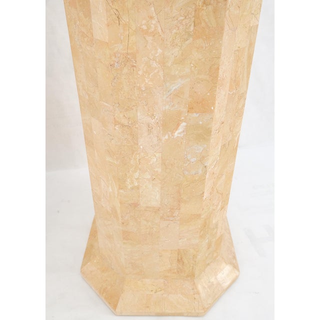 Pair of Tessellated Stone Marble Columns Octagon Shape Pedestals Columns Mint! For Sale - Image 9 of 12