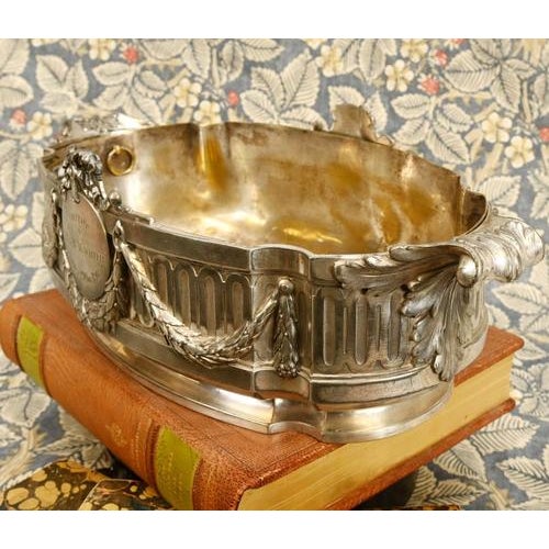 Metal Neo-Classical French Silver-Plate Centrepiece, 1909 For Sale - Image 7 of 12