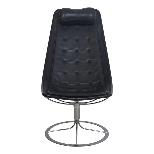 Jetson Chair in Black Leather by Bruno Mathsson, 2006 For Sale