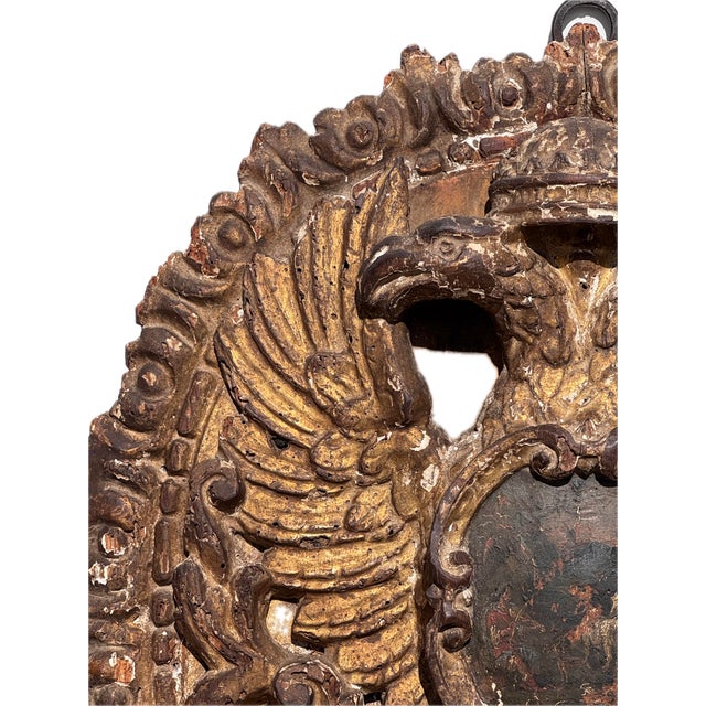 18th Century Carved Wood Heraldic Coat of Arms For Sale - Image 4 of 10