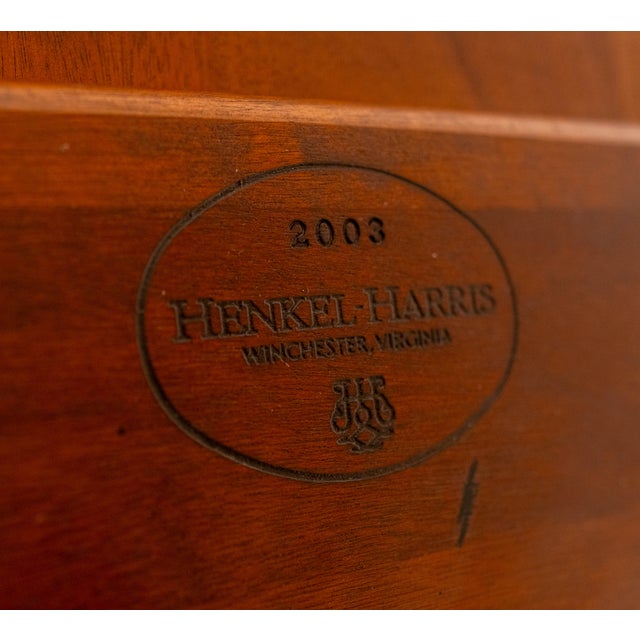 Henkel Harris Model 5241 Mahogany Banded Inlaid Oval Coffee Table For Sale - Image 11 of 12