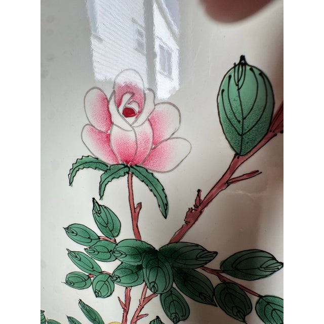 Vintage, Floral, White Lacquer Chinoiserie Tall Boy Dresser For Sale - Image 11 of 18