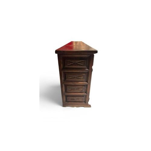 Large Spanish Rustic Carved Wood Credenza For Sale - Image 9 of 13