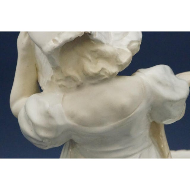 Art Nouveau Ceramic Figurine of Little Girl with Hat and Large Basket by Lefont for Goldscheider, Vienna, Austria, Late 1800s For Sale - Image 16 of 18