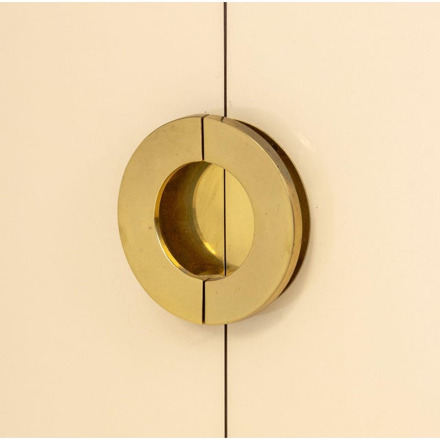 Asian Modern Style Beige & Gold-Tone Sideboard For Sale In New York - Image 6 of 10