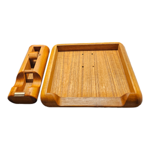 Vintage Eldon Woodline 6500 Series Solid Teak Desk Accessories