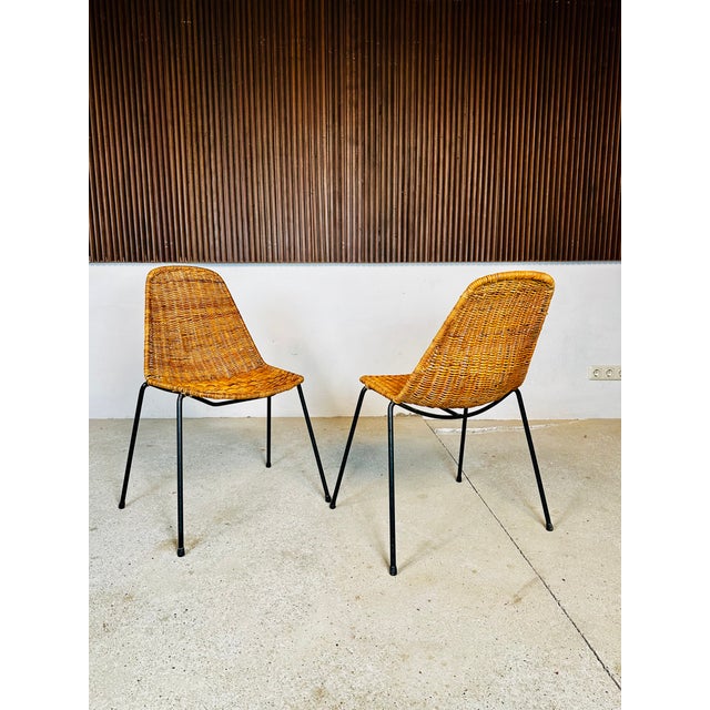 Wicker Chairs attributed to Gianfranco Legler, Italy, 1950s, Set of 2 For Sale - Image 16 of 16