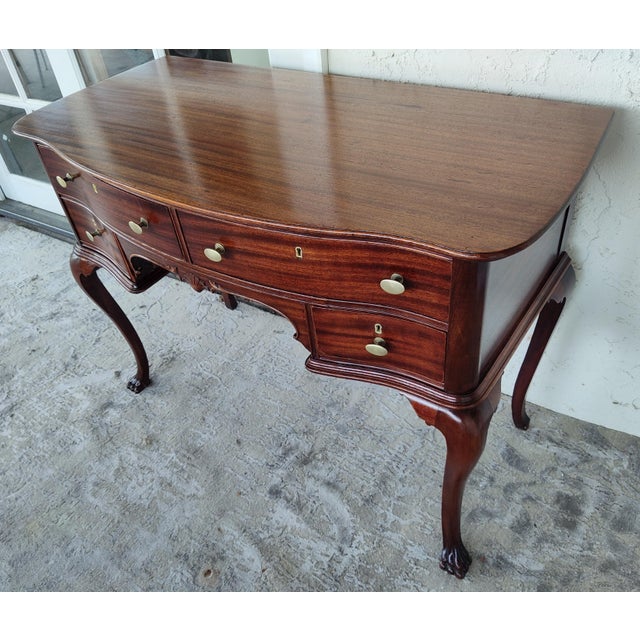 Mid 18th Century Mid-18th Century English Queen Anne Style Mahogany Lowboy For Sale - Image 5 of 12