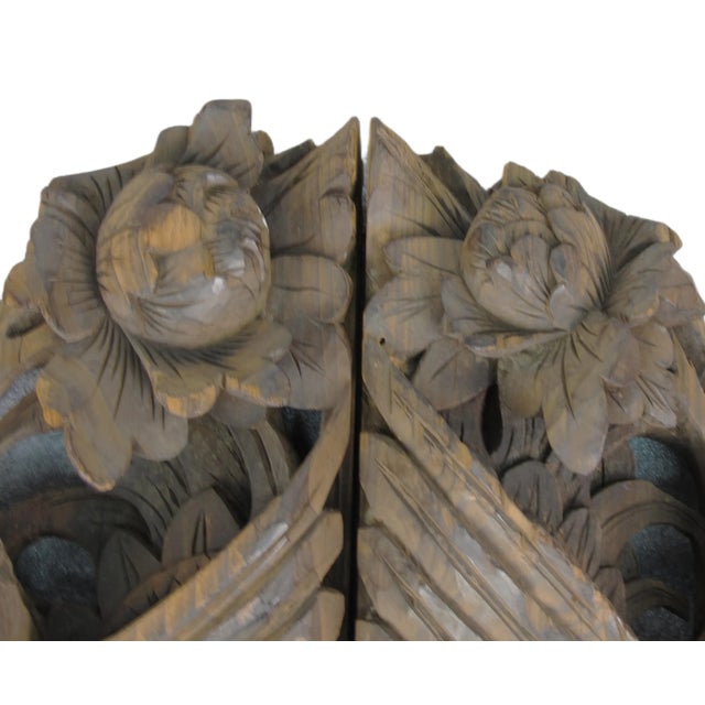 Brown Pair of Mid 19th Century Carvings For Sale - Image 8 of 11