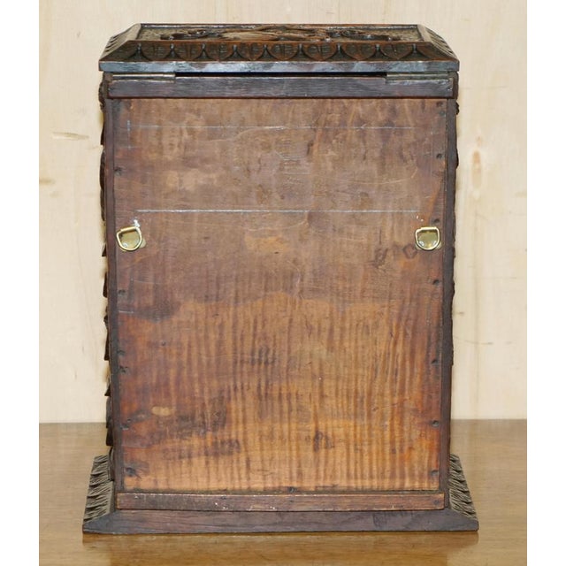 Carved Black Forest Wood Smoking Pipe Cabinet Box, 1870s For Sale - Image 13 of 18